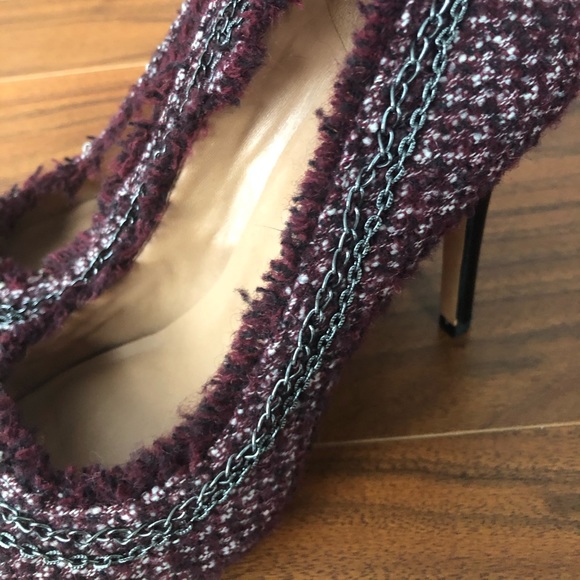 Ann Taylor Patent Leather Cap Toe Tweed Pumps - Picture 6 of 6